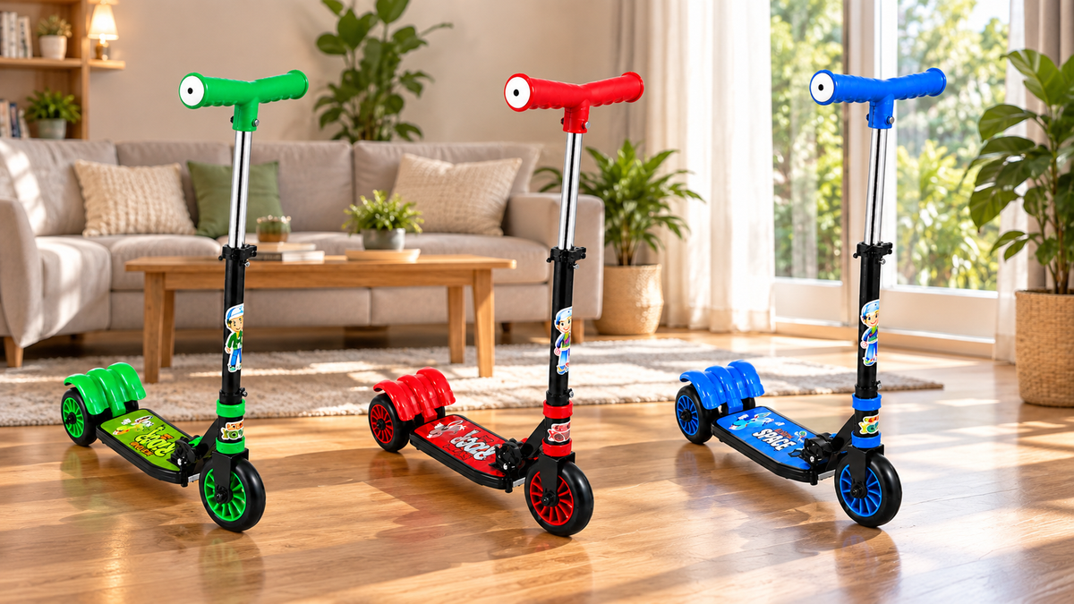 Kids Foldable Scooter: Adjustable Height, 80 KG Capacity & Fun for Kids