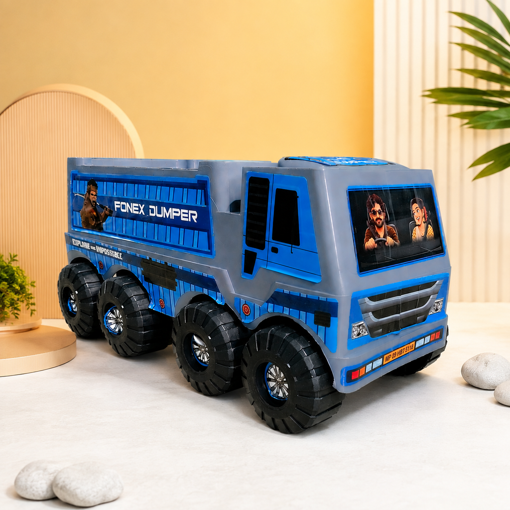 Kids Toy Dumper Truck 8 Tyre | Large Construction Truck Toy for Boys & Girls | Heavy Duty Dump Truck