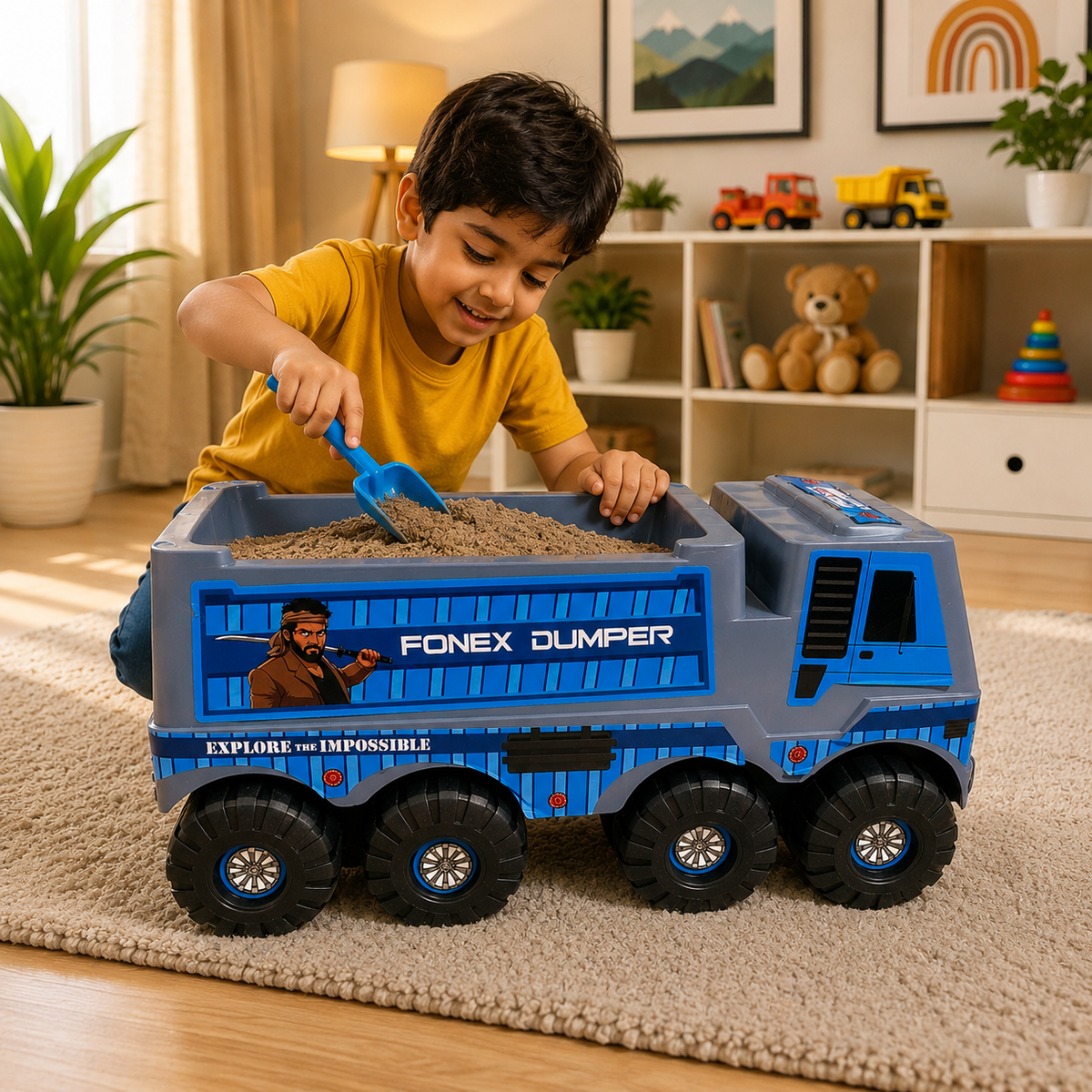 Kids Toy Dumper Truck 8 Tyre | Large Construction Truck Toy for Boys & Girls | Heavy Duty Dump Truck