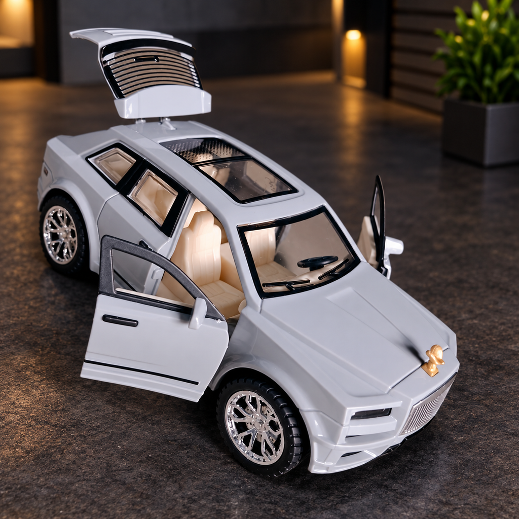 Luxury Gray Rolls-Royce Die-Cast Toy Car for Kids & Showpiece | Openable Doors & Rear Dicky