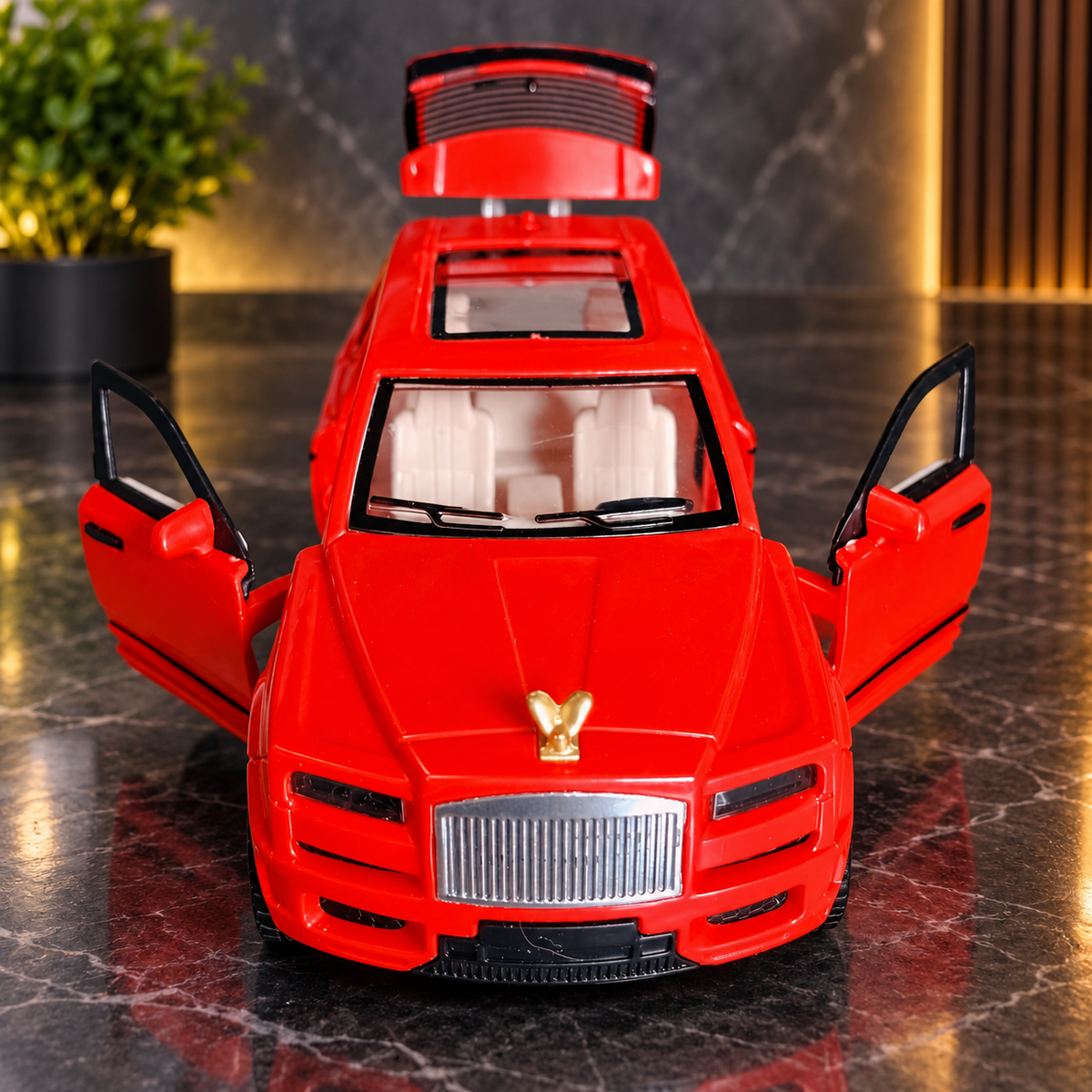 Red Die-Cast Toy Car for Kids & Showpiece | Openable Doors & Rear Dicky