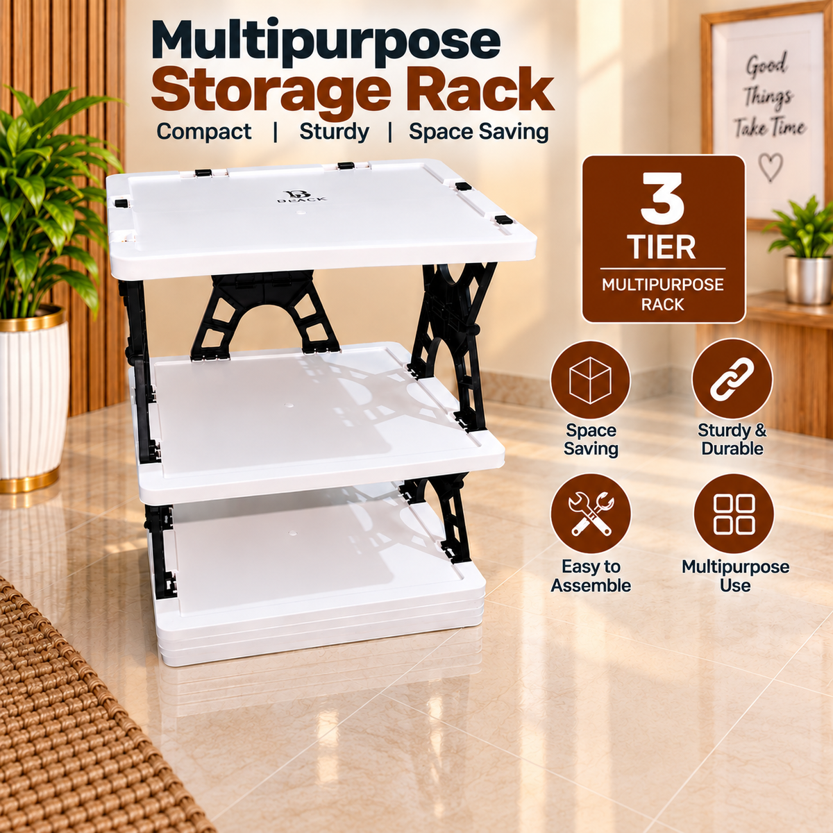 6 Layer Foldable Shoe Rack | Adjustable Space Saving Shoe Stand for Home & Bedroom