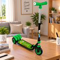 Green Kids Scooter | Foldable Kick Scooter with Rear Brake | Age 4-10 Years