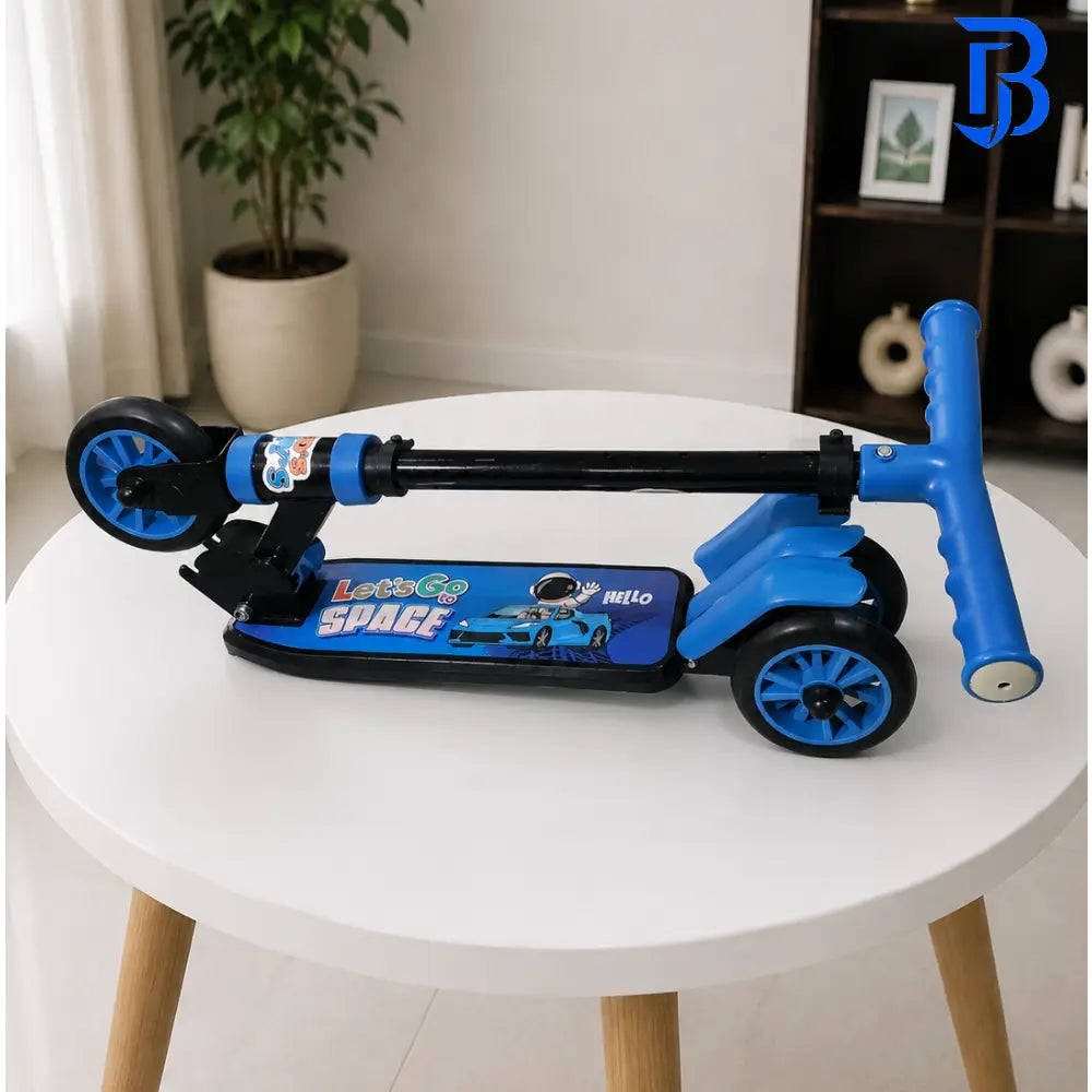 Runner Kids Foldable Kick Scooter Blue/Black | Adjustable Height | Age 4-10 Years