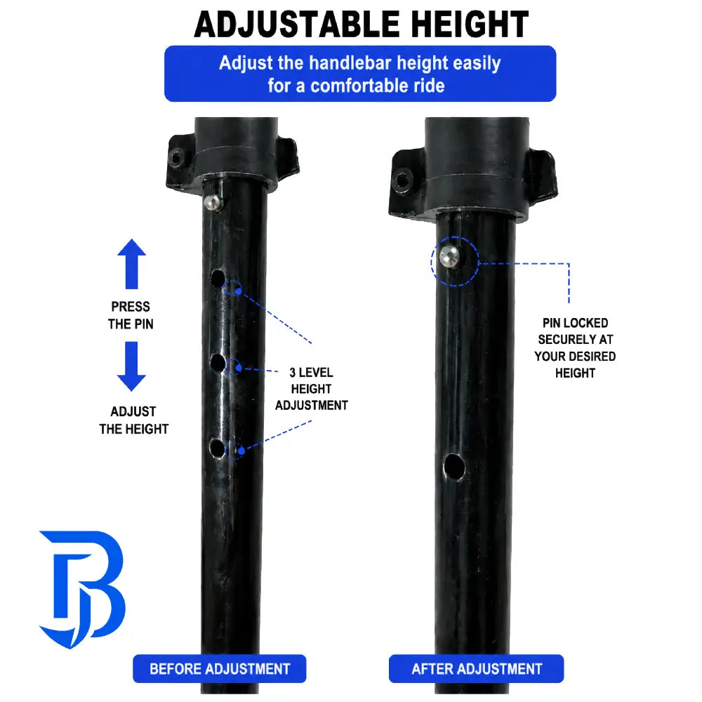 Runner Kids Foldable Kick Scooter Blue/Black | Adjustable Height | Age 4-10 Years