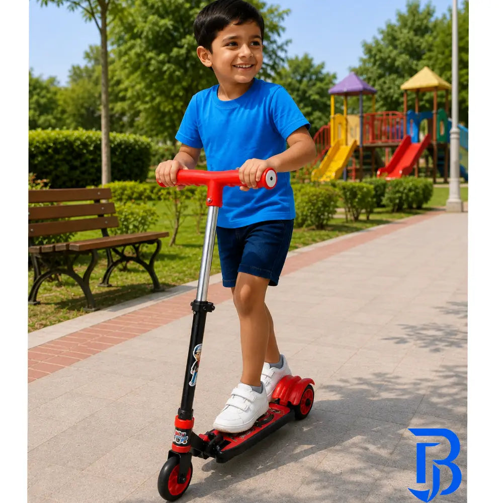 Runner Kids Foldable Kick Scooter Red/Black | Adjustable Height | Age 4-10 Years