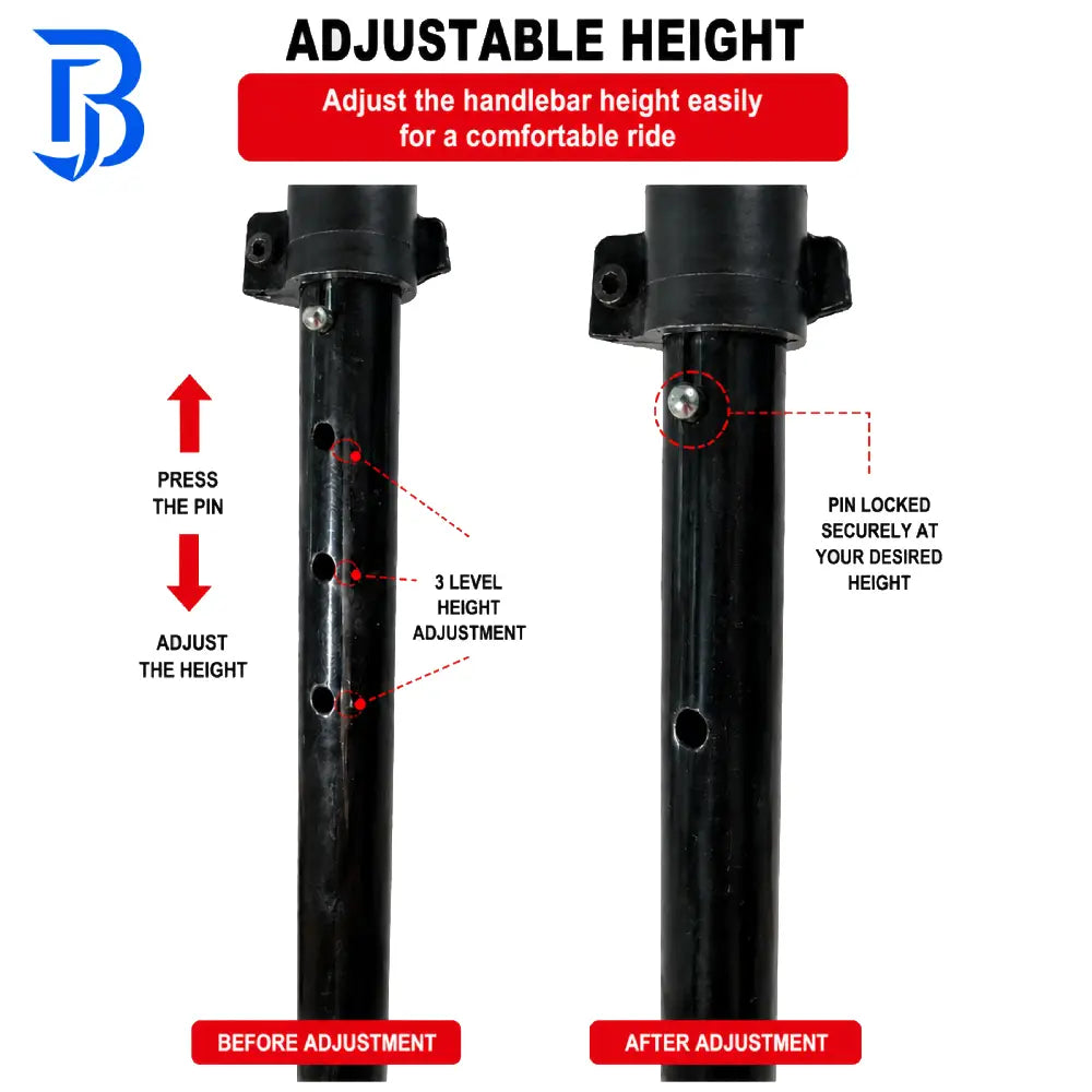 Runner Kids Foldable Kick Scooter Red/Black | Adjustable Height | Age 4-10 Years